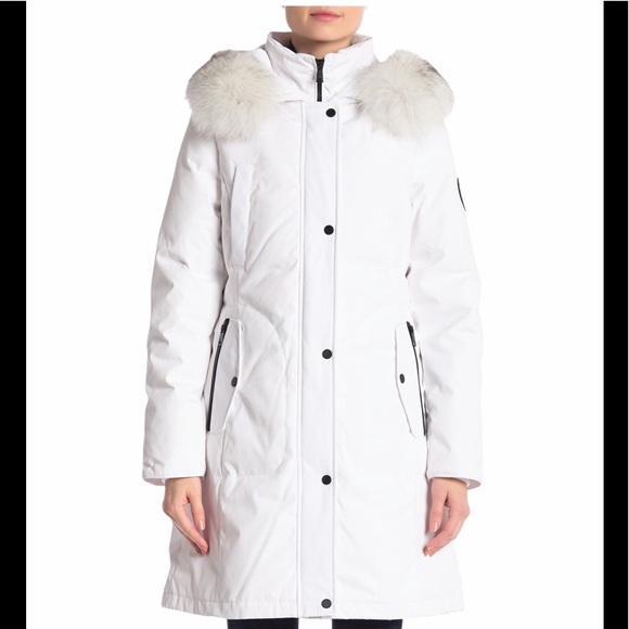 1 madison genuine fox fur trimmed parka